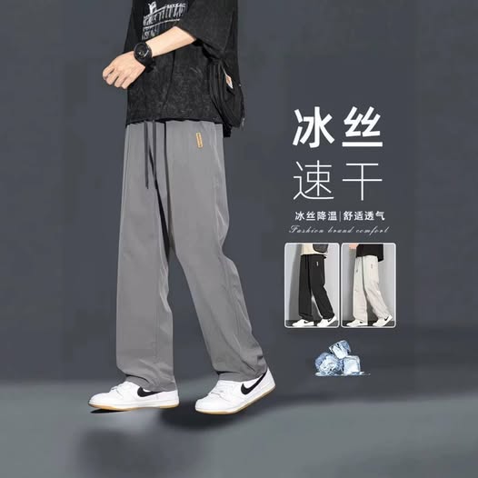 23-65193 男生冰絲直筒褲 B285