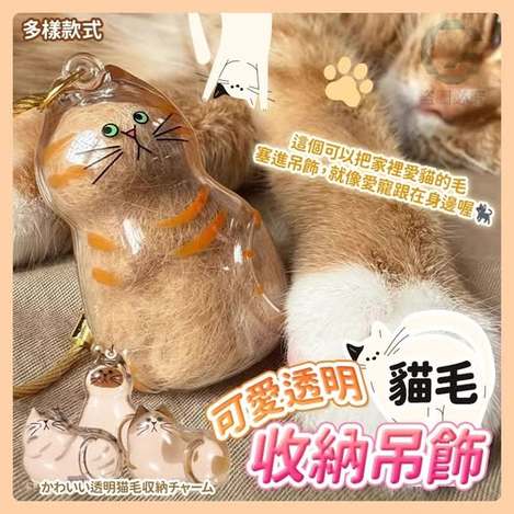 R1 35-66171 可愛透明貓毛收納吊飾(3個/包)