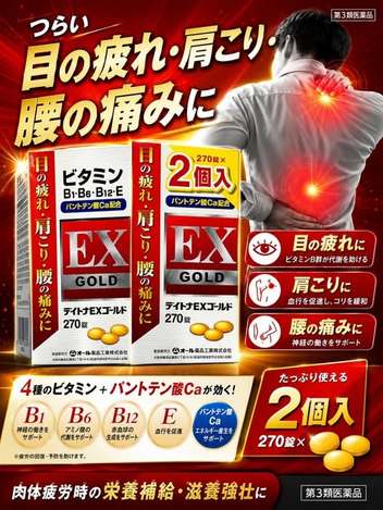 R2 78A-26341 日本 好市多專賣 日本 全樂工業 EX GOLD 強效綜合B群 神經修復型維他命B群 270錠*2瓶入/組 