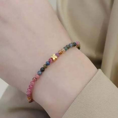 01-13086 彩碧璽四葉草幸運手鍊