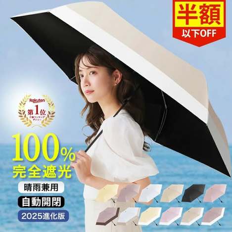 78A-68340 日本 CICIBELLA 碳纖維撞色自動晴雨傘 1隻 (全六色不挑色)
