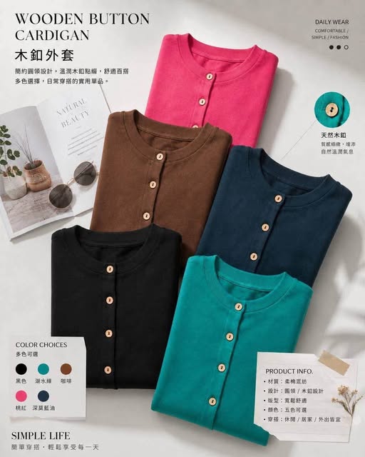 28-69071 厚螺紋棉木釦氣質款外套