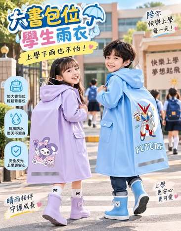 04-69079 兒童大書包雨衣 -9/9
