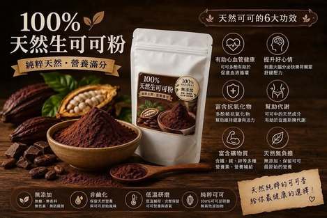 31-69080 100％天然未鹼化生可可粉120g -9/10