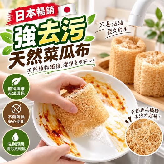 35-69364 日本暢銷強去污天然菜瓜布 - 9/29