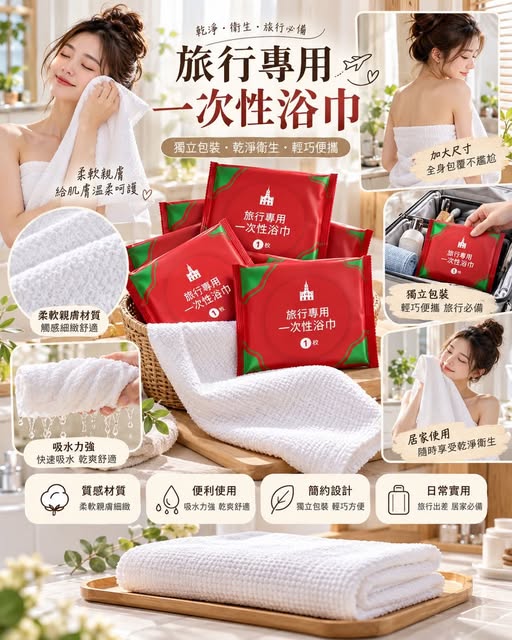 04-610194 旅行必備！一次性浴巾 - 10/14