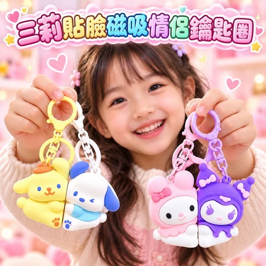 04-610202 三莉貼臉磁吸情侶鑰匙圈 買一對 送一對 - 10/17
