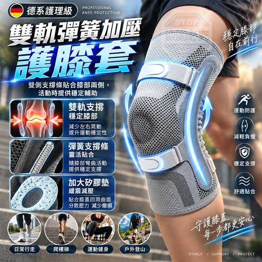 35-610242 德系護理級雙軌彈簧加壓緩震防護膝套 - 10/22