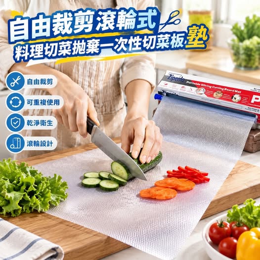 31-610263 自由裁剪滾輪式料理切菜拋棄一次性切菜板塾 (一組2盒) - 10/26