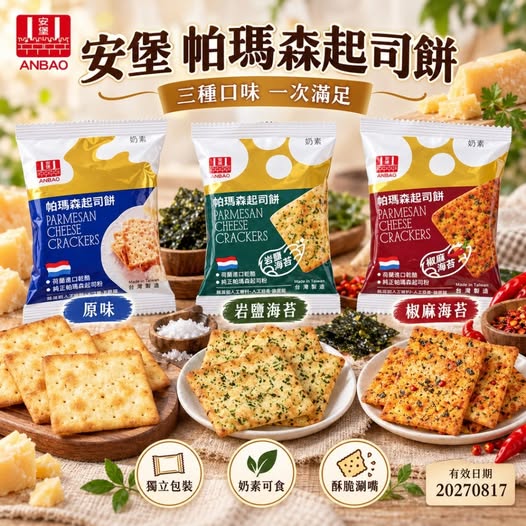 49-610267 台灣製造🧀 安堡帕瑪森起司餅 分享組｜1組15入 
