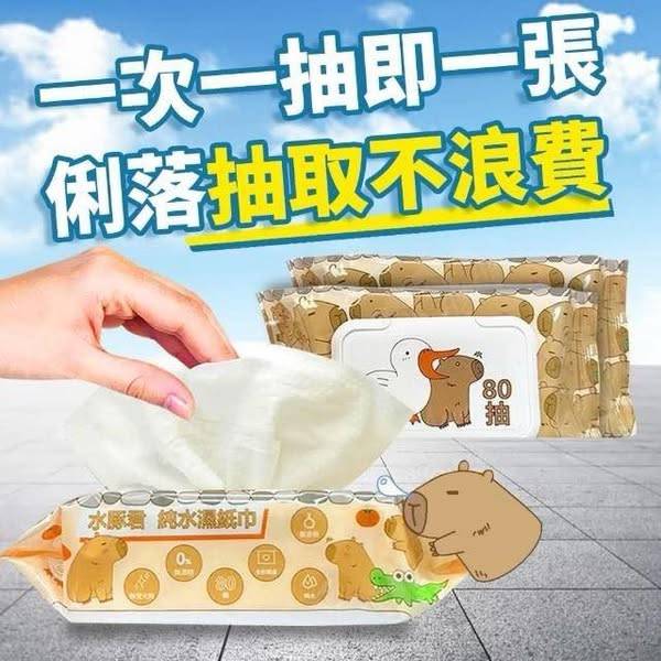 C*421卡皮巴拉 水豚君純水濕紙巾3包