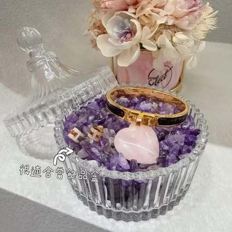 開運紫水晶 愛心水晶消磁套組