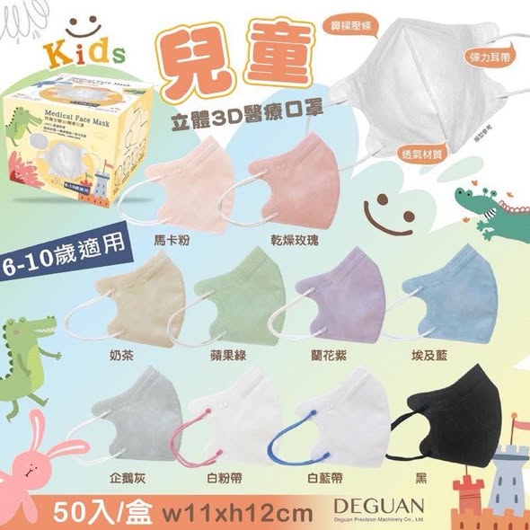 N323 德冠 兒童立體3D醫療口罩