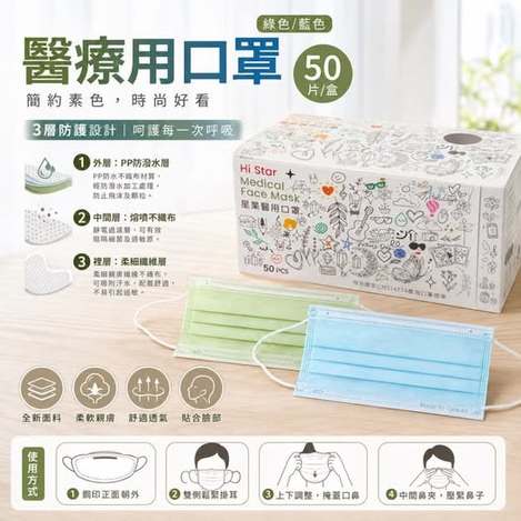 *R*904 星業醫用素色口罩