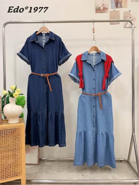 D*915 荷葉襯領牛仔洋裝