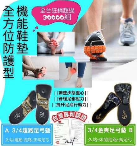(E2602023)台灣 全方位防護型機能鞋墊