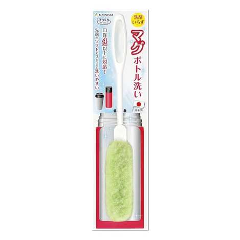 (E2603162)日本 SANKO 保溫瓶長柄纖維刷(綠)