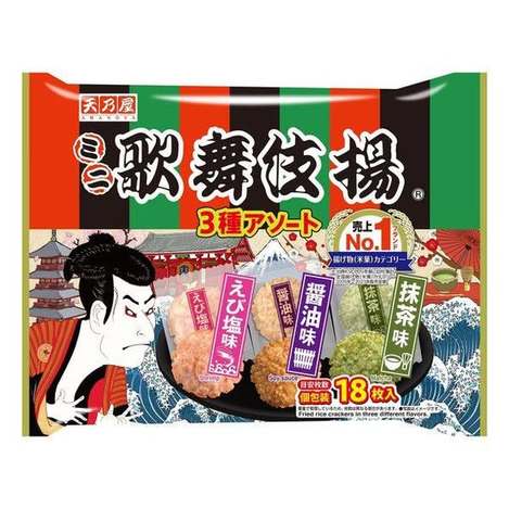 (N2606035)日本 天乃屋 歌舞伎揚綜合米果(3種口味)/18枚入