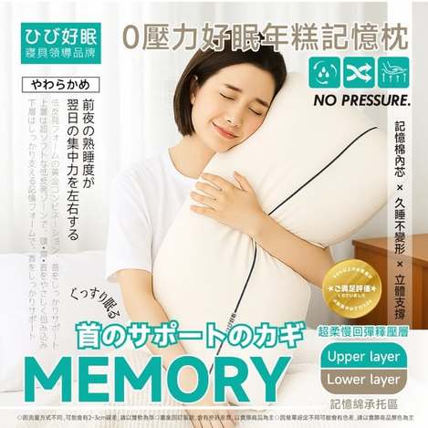(T2606124)日日好眠  0壓力好眠年糕記憶枕/42* 70cm