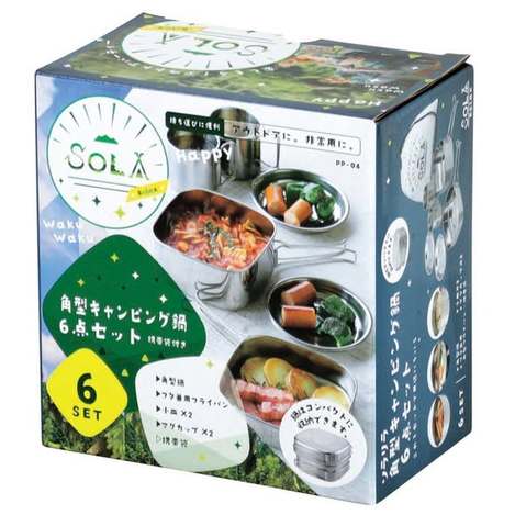 (T2606128)日本 KAKUSEE SOLA不鏽鋼露營鍋具6件組