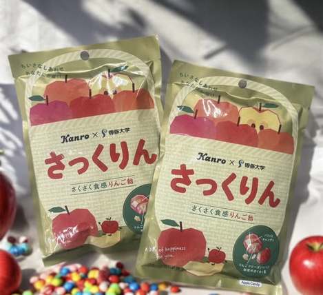 (現貨N) Kanro x 日本專科大學 雙層蘋果夾心糖/30g