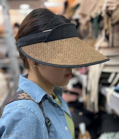 (T2607028)韓國 編織風加寬帽簷防UV遮陽帽