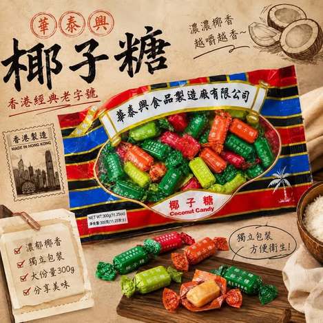 (M2608173)香港 華泰興 椰子糖/300g