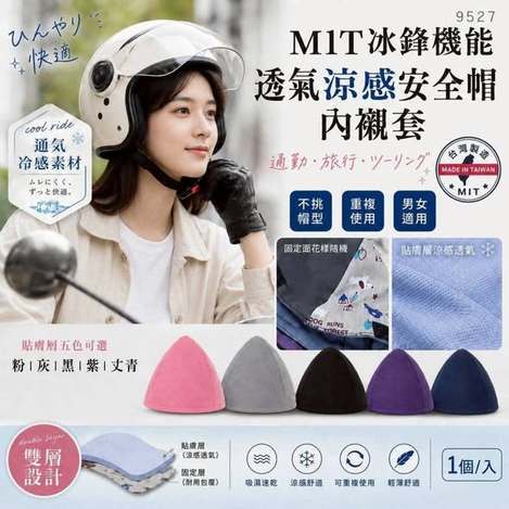 (T2609036)台灣 冰鋒機能透氣涼感安全帽內襯套2入/組(同色)