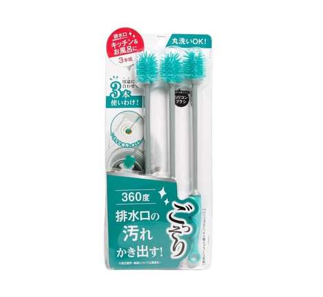 (E2609140)日本 COGIT 360度排水管清潔刷/3支入