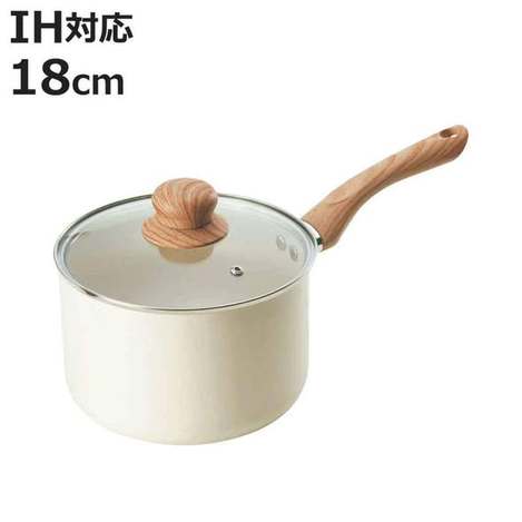 (T2609143)日本 KAKUSEE 陶瓷深型單把手柄鍋(附鍋蓋)/18cm