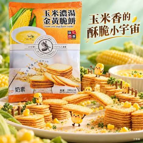 (M2610064)味覺百撰 玉米濃湯金黃脆餅/390g