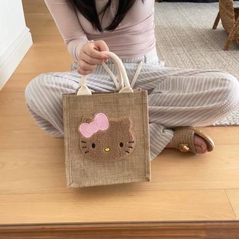 可愛KITTY高質感麻布手提袋