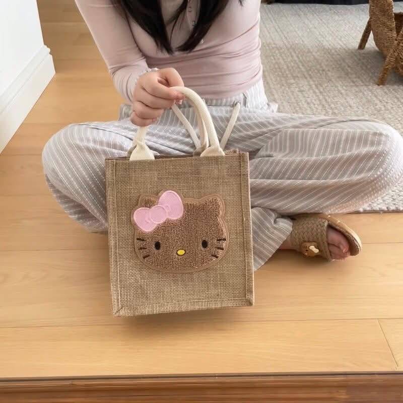 可愛KITTY高質感麻布手提袋
