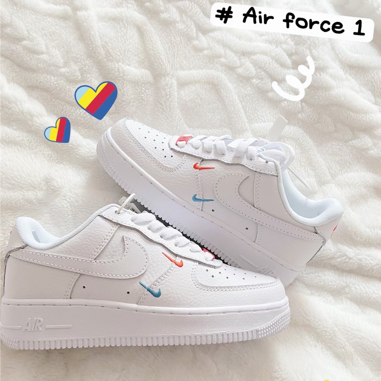 🔥7/1-7/10 年中慶🔥現貨 Nike F1 紅藍刺繡雙勾小白鞋