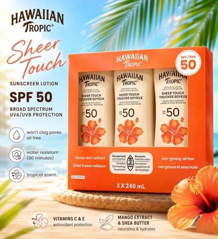 Hawaiian Tropic 夏威夷防曬乳 SPF50｜超值3入組 ☀️