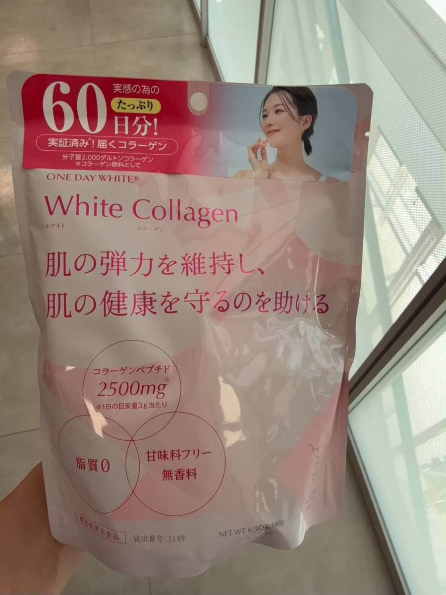 j07🇯🇵 日本 ONE DAY WHITE White Collagen 白膠原蛋白（180g／約60日份）】