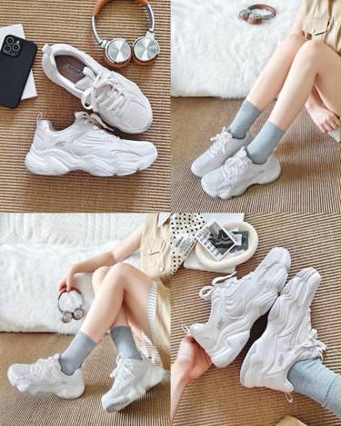 ☁️ Skechers BOBS Diego 鬆弛系月光白老爹鞋