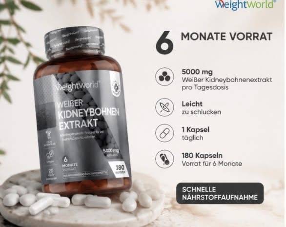 德國🇩🇪人真心愛用的減醣神隊友！WeightWorld 白腎豆萃取膠囊180顆 （6個月）