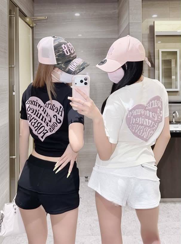 ♡ GRL 愛心字母印花短T
