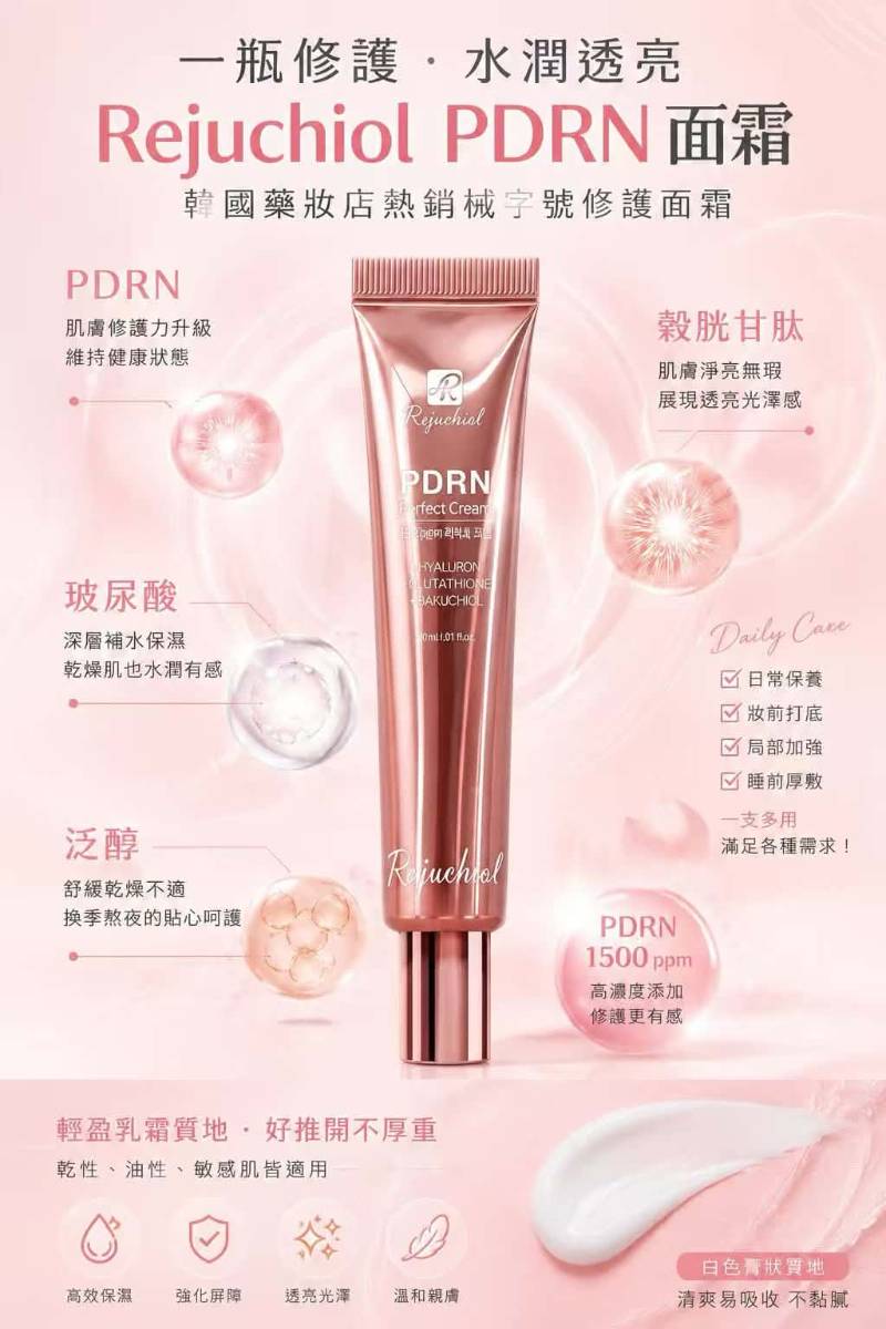  ✨ Rejuchiol PDRN Perfect Cream｜PDRN 水潤修護面霜 ✨