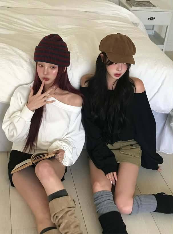 🇯🇵日本 GRL｜慵懶露肩寬鬆大學T