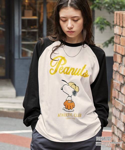 🇯🇵 PEANUTS / SNOOPY 別注復古塗鴉印花寬鬆長袖T