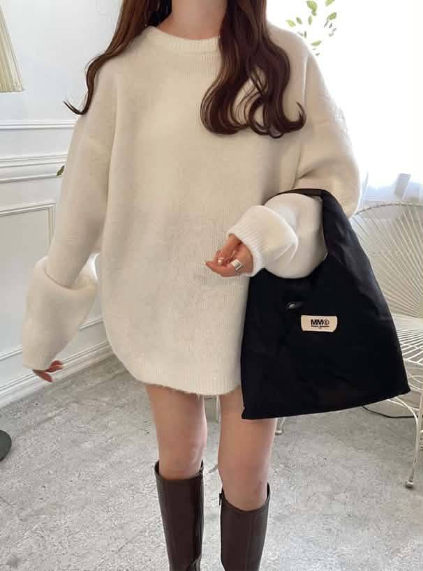 🇯🇵日本 GRL｜慵懶寬鬆圓領毛衣 ♡