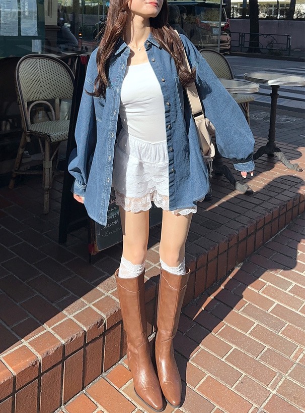 🇯🇵日本GRL慵懶感牛仔襯衫外套💙