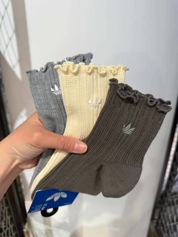 💫 adidas 木耳邊襪子組｜一組3雙