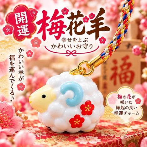 🇯🇵日本開運梅花羊鈴鐺吊飾*2