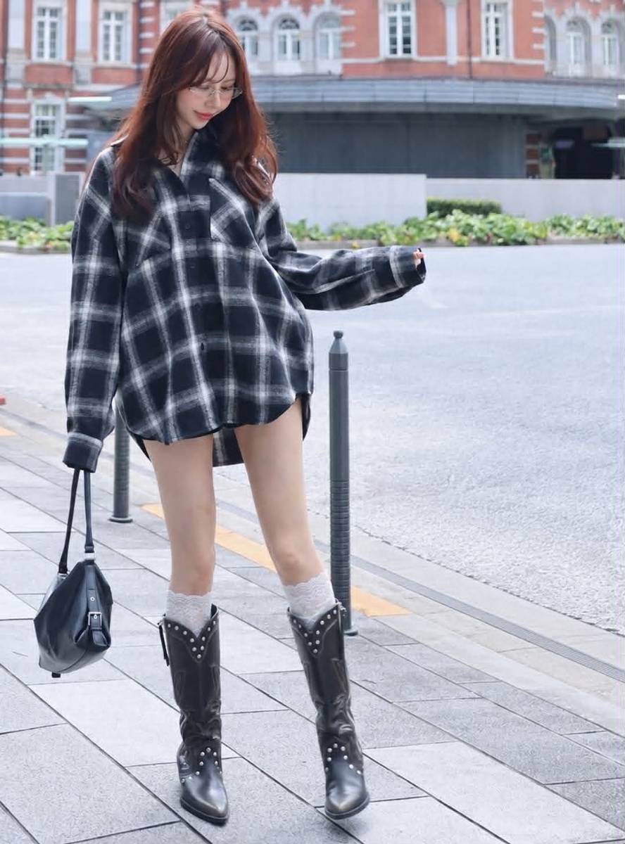 🇯🇵 日本 GRL 寬鬆格紋襯衫