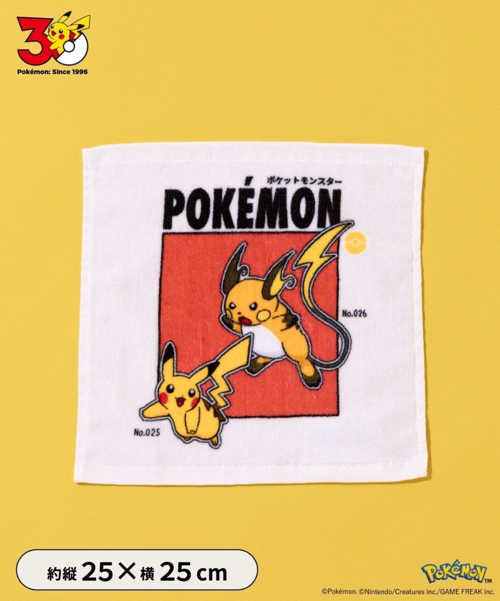 J10 🇯🇵 日本⚡ Pokémon 寶可夢30週年紀念 初代寶可夢圖鑑迷你毛巾（25×25cm）