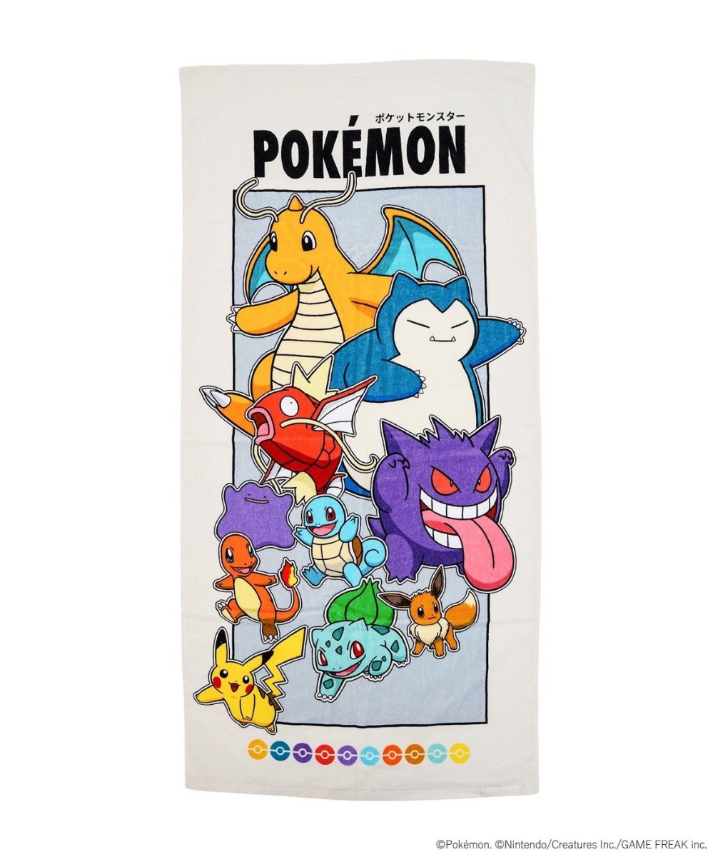 J10 🇯🇵 日本⚡ 3COINS × Pokémon 寶可夢30週年紀念聯名浴巾（120×60cm）