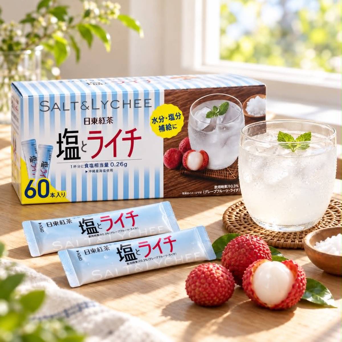 🇯🇵 日東紅茶 海鹽荔枝沖泡飲｜60入 🩵